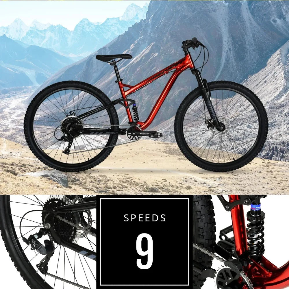 Men's 29" Explorer Dual Suspension Bicycle red
