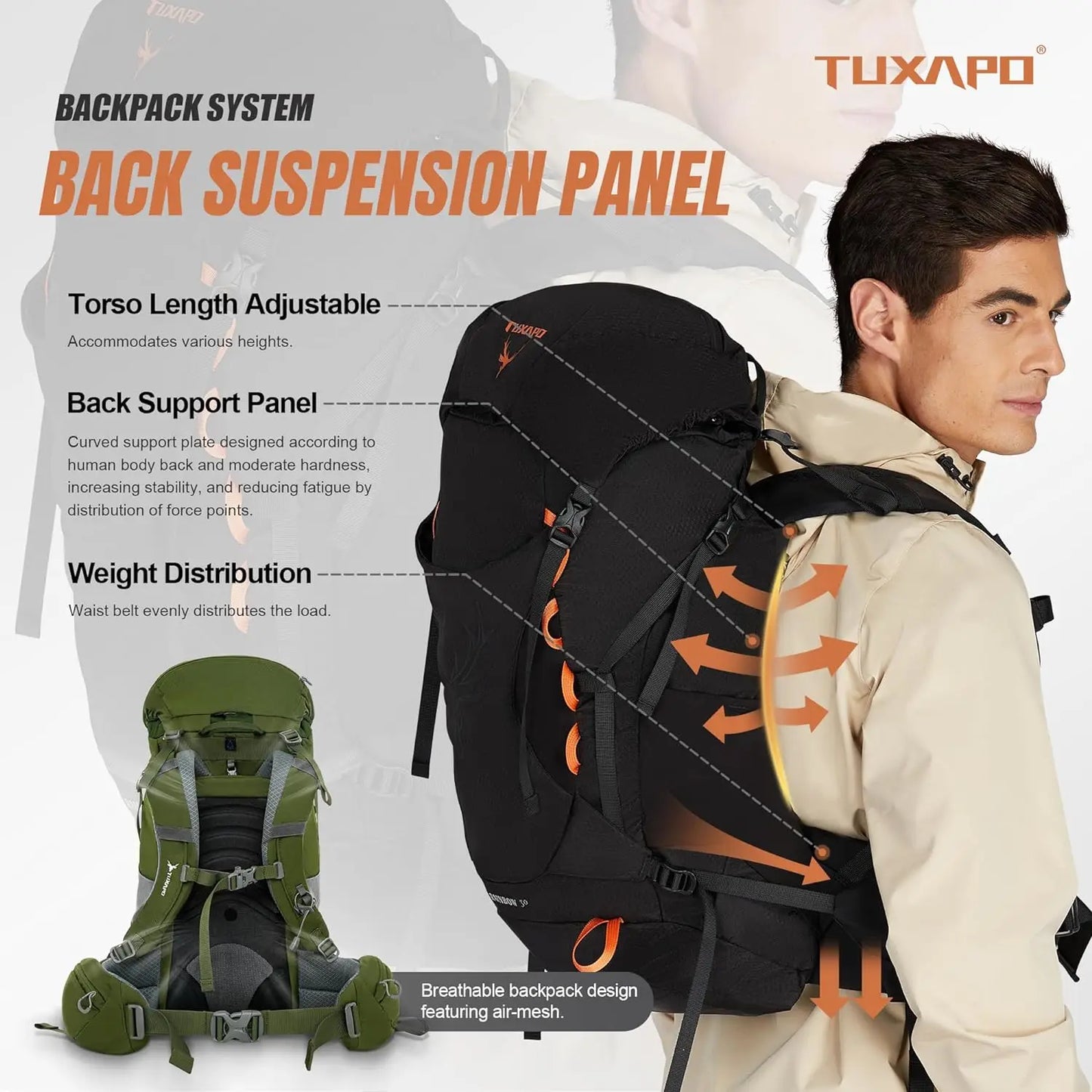 30L Internal Frame Hiking Backpack