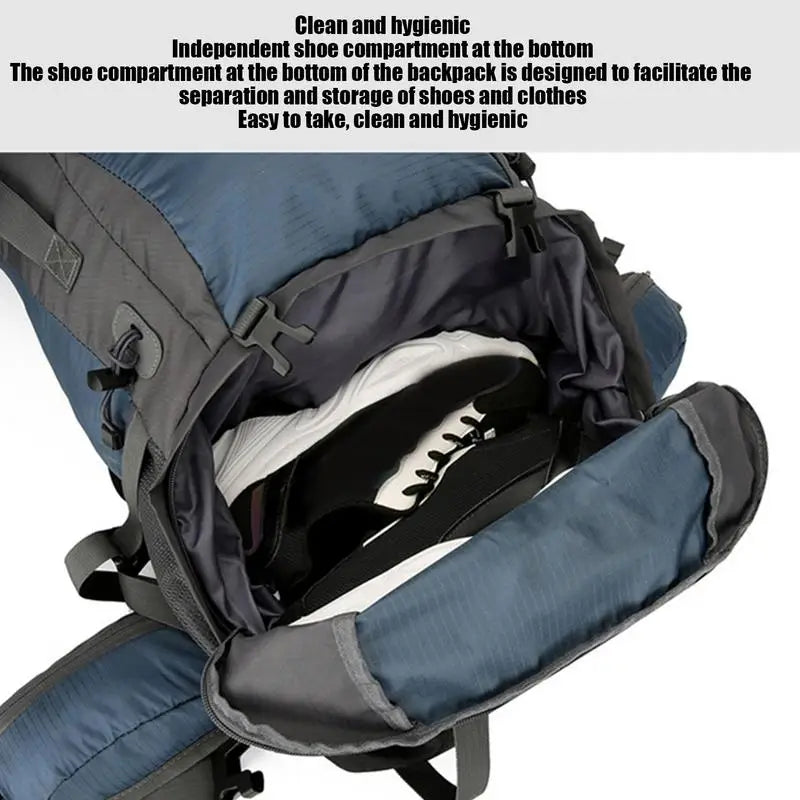 Hiking Ergonomic Breathable Foldable Backpack 70L