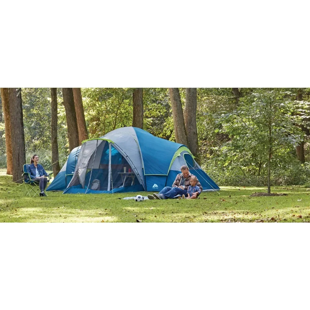 Ozark Trail 10-Person Family Camping Tent With 3 Rooms and Screen Porch