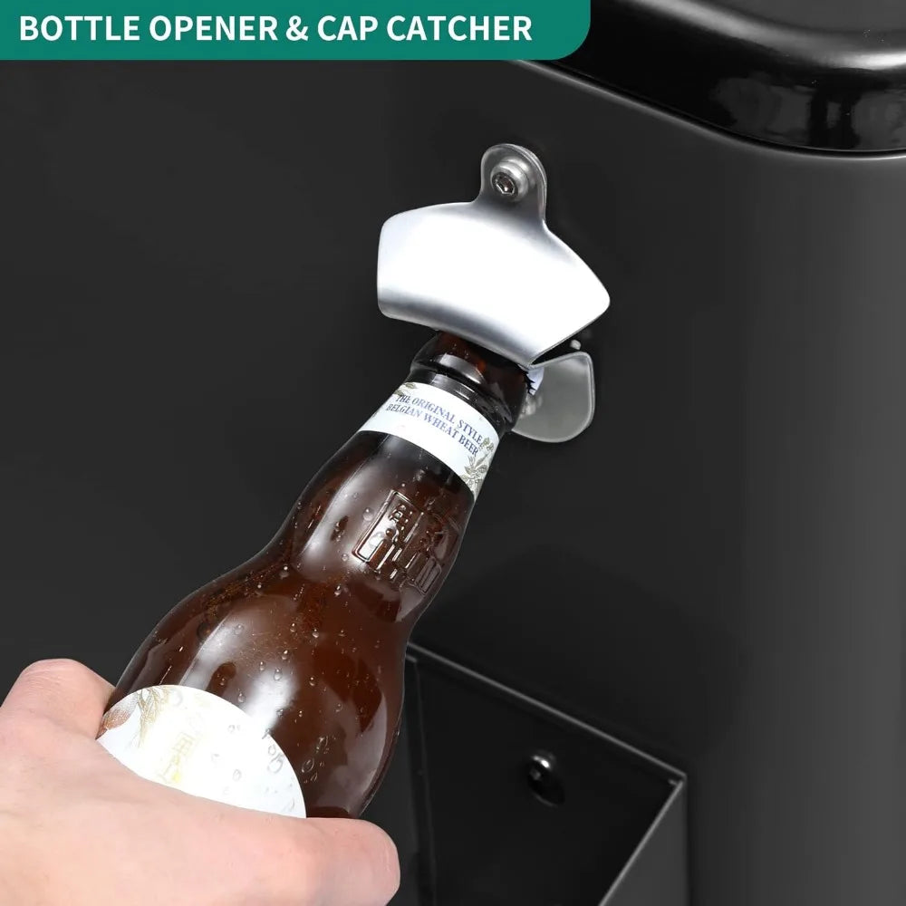 Patio Cooler Cart, for Beverage, Cooler Cart with Bottle Opener Drainage