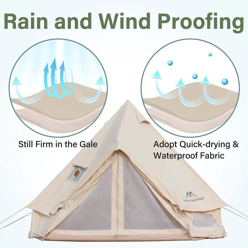 Mongolian Tent, Glamping Tent with Cool Ventilation Mosquito Net