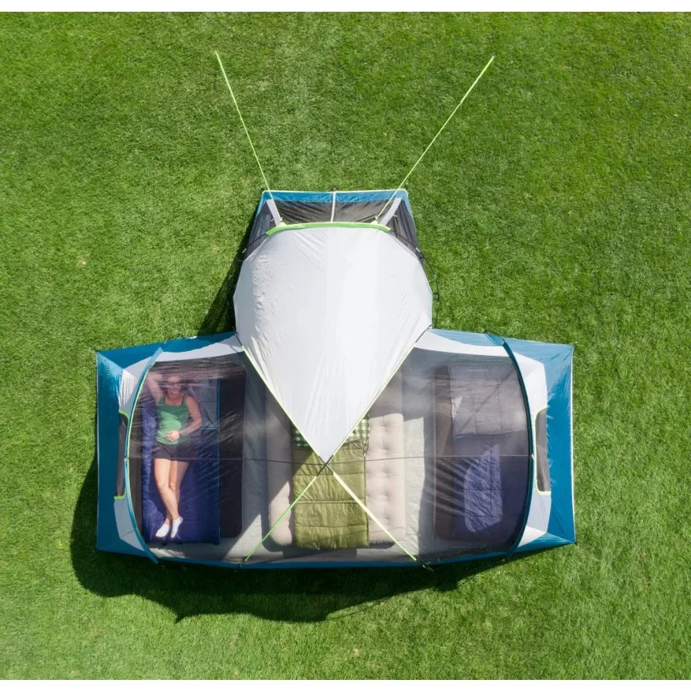 Ozark Trail 10-Person Family Camping Tent With 3 Rooms and Screen Porch