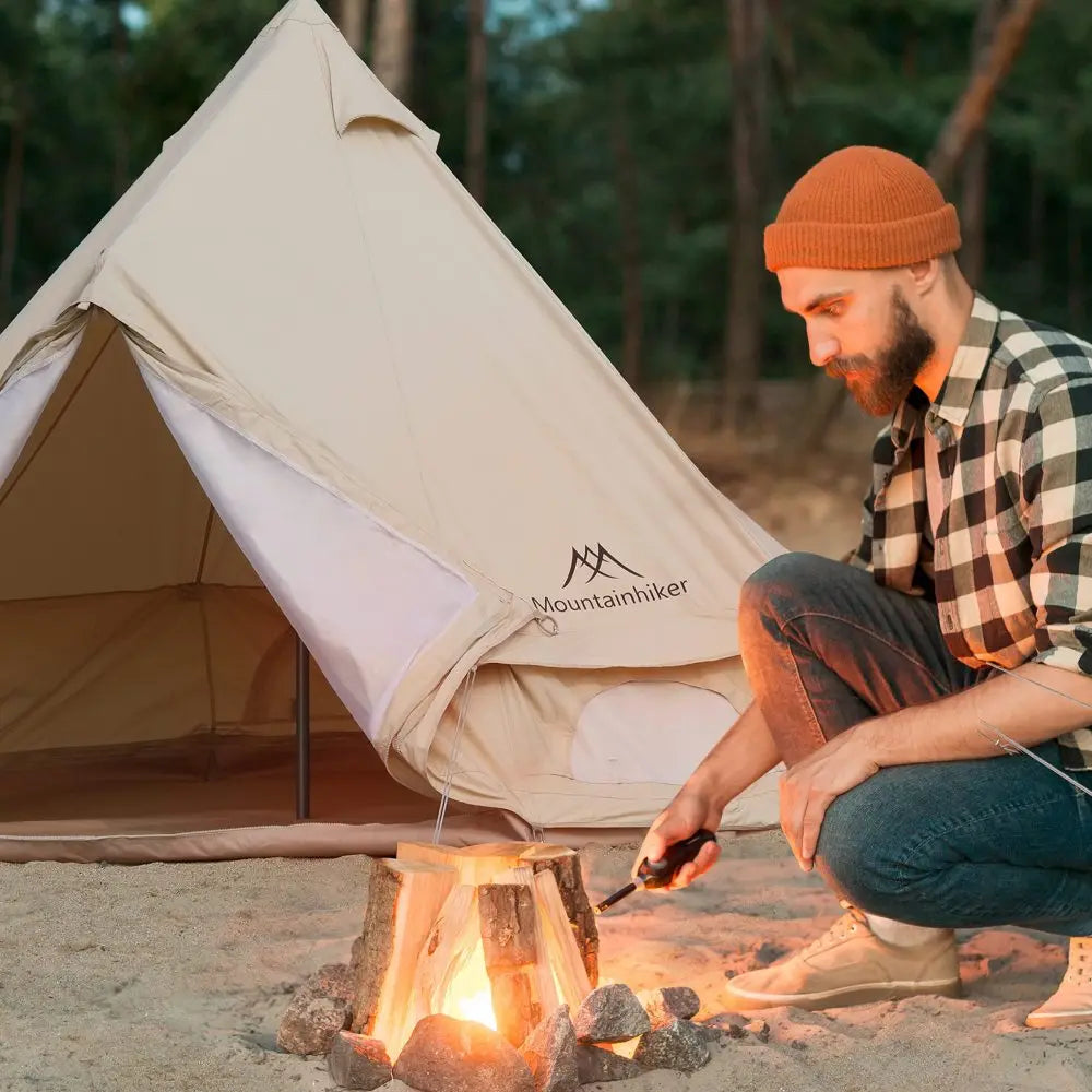 Mongolian Tent, Glamping Tent with Cool Ventilation Mosquito Net