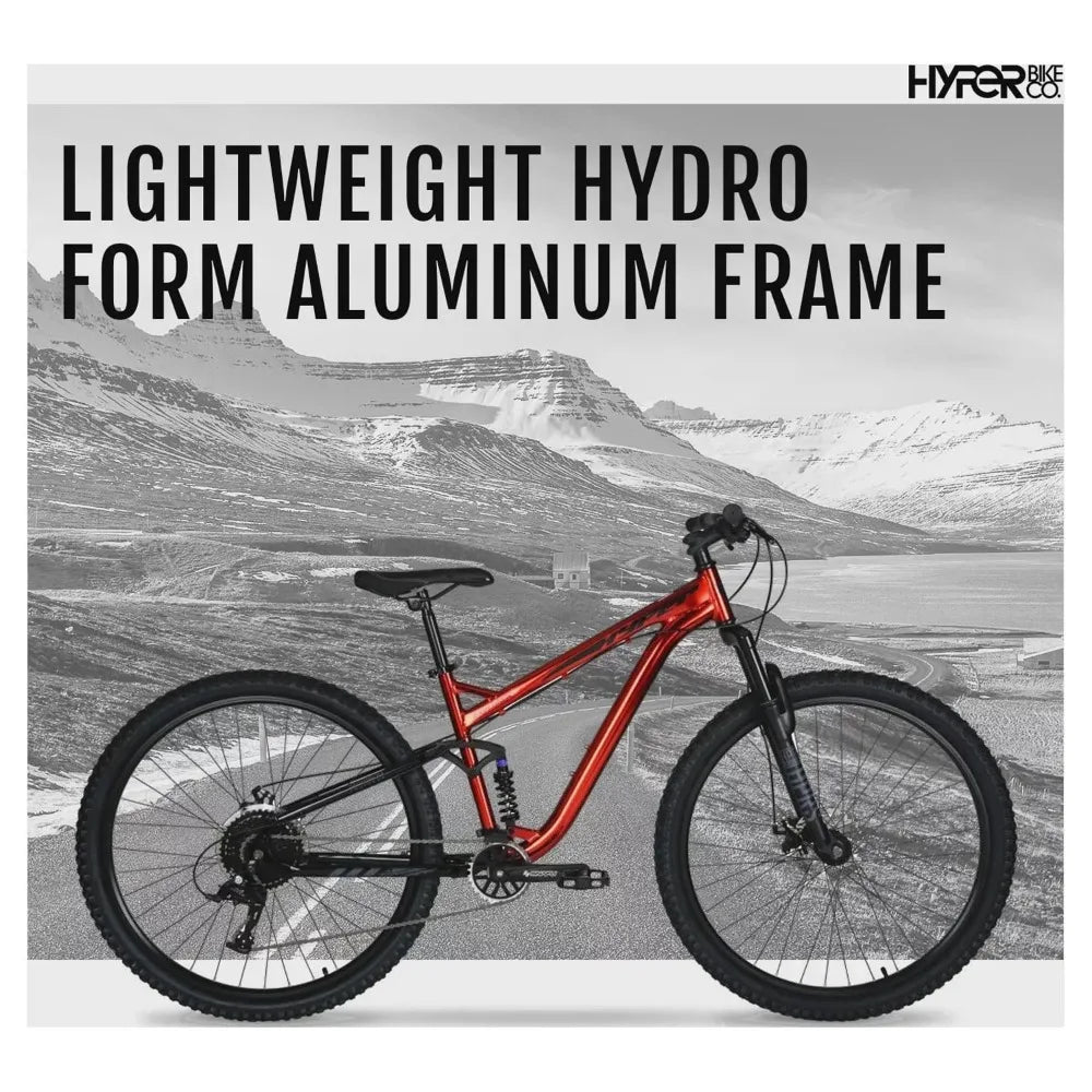Men's 29" Explorer Dual Suspension Bicycle red