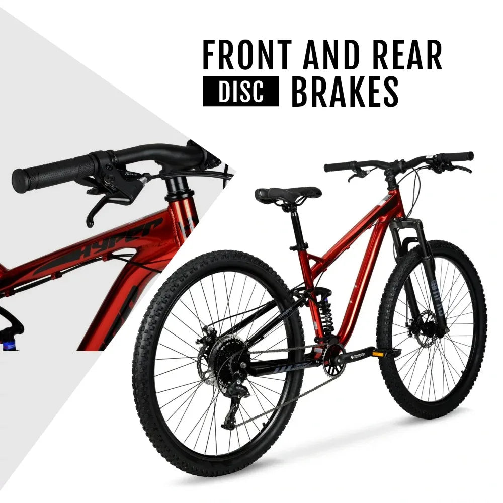 Men's 29" Explorer Dual Suspension Bicycle red