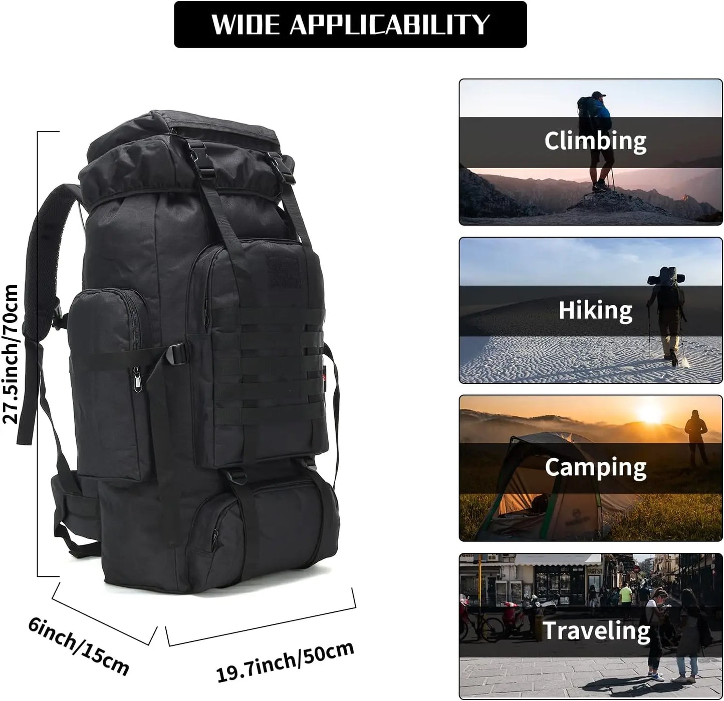 70L/100L Camping Backpack