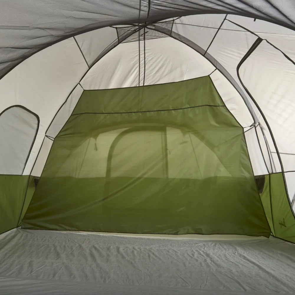 10-Person, 3-Room, Hybrid Dome Tent, Off-White / Green, 2024 New