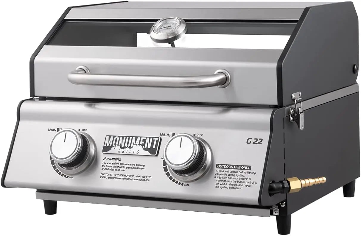 Portable Propane Gas Grill 2-Burner Tabletop