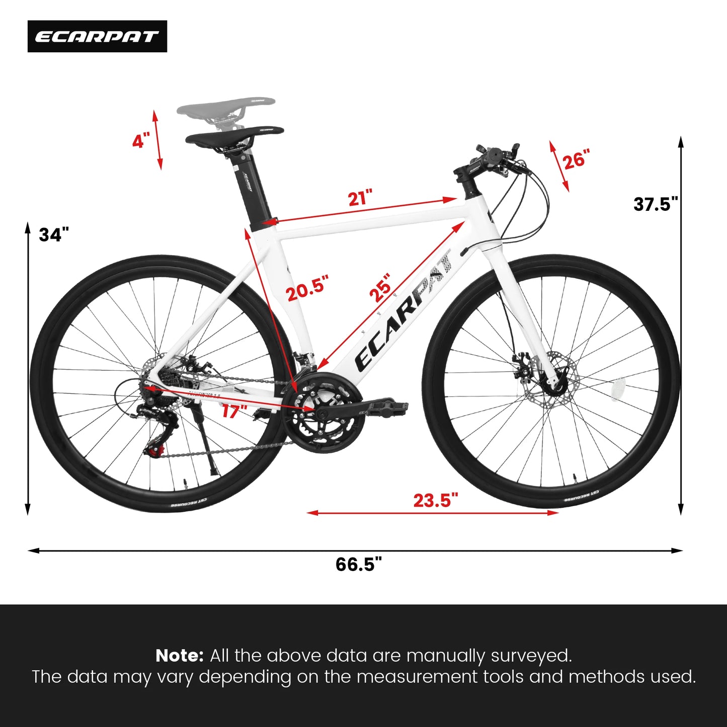 Ecarpat 700C 32C Tire Road Bikes, 14 Speed, 20.5-inch High Aluminum Alloy Frame, Racing City Commuting Men Women Bike Bicycle