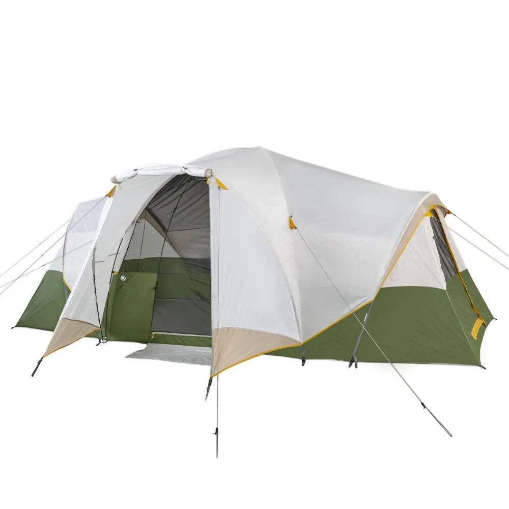 10-Person, 3-Room, Hybrid Dome Tent, Off-White / Green, 2024 New