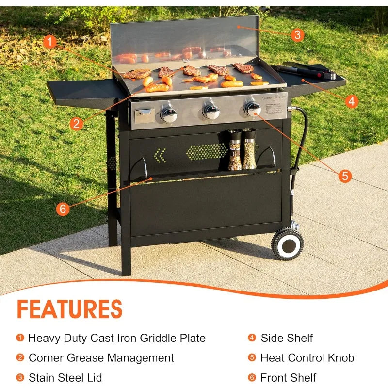 3 Burner Propane BBQ Grill