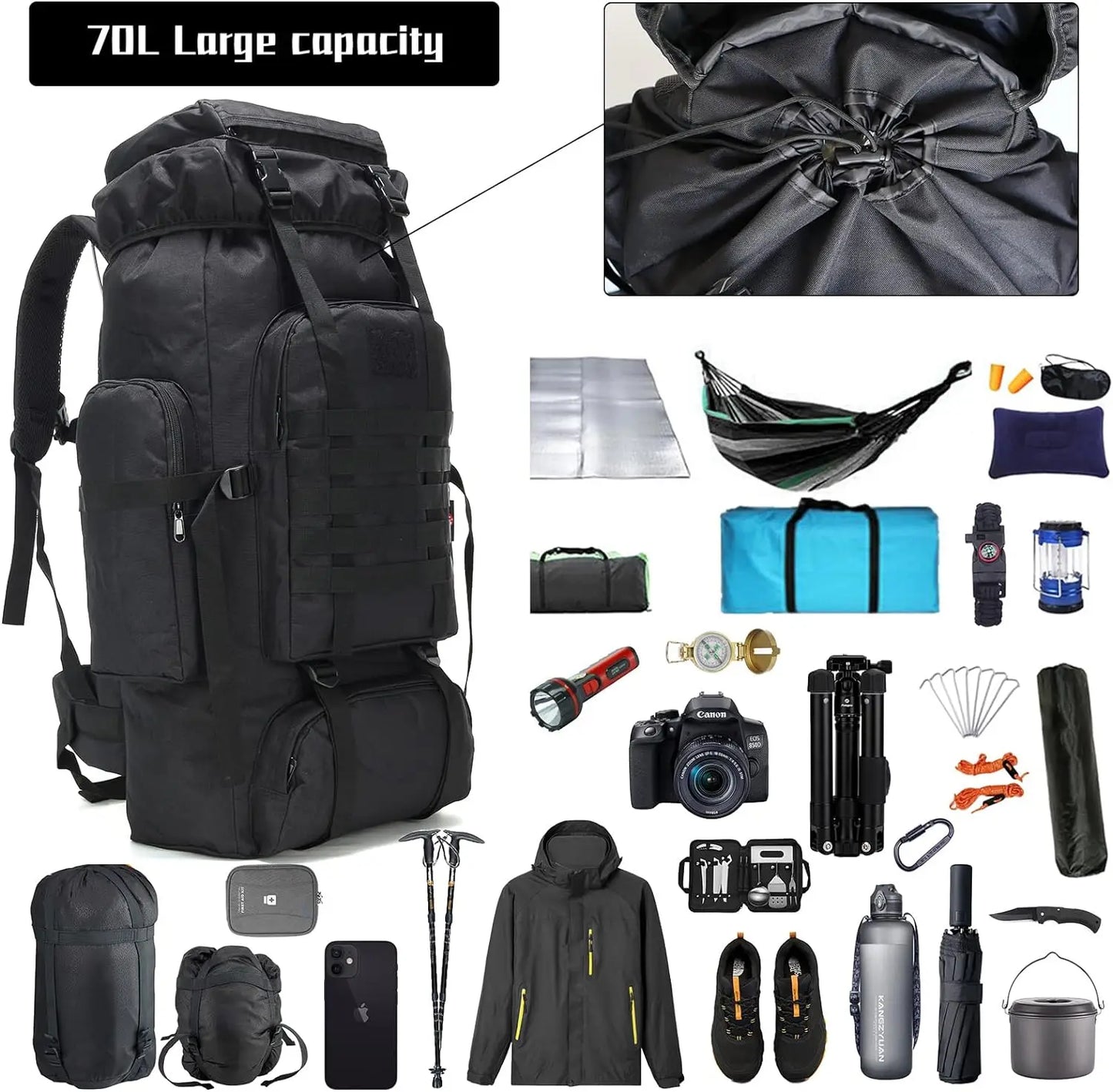 70L/100L Camping Backpack